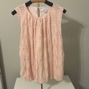 Pink Lace Sleeveless Top